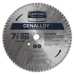 Century Drill & Tool 7-1/4 in. D Cenalloy Alloy Steel Steel Circular Saw Blade 140 teeth 1 pc