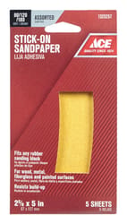 Ace 5 in. L X 2-5/8 in. W Assorted Grit Aluminum Oxide Sanding Sheet 5 pk