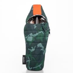 Puffin Drinkwear 12 oz Green Polyester Camo Bottle Carrier w/Opener
