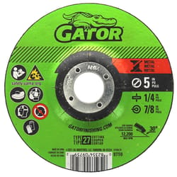 Gator 5 in. D X 7/8 in. Aluminum Oxide Metal Cutting Wheel 1 pk
