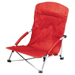 Picnic Time Tranquility Red Beach Folding Armchair