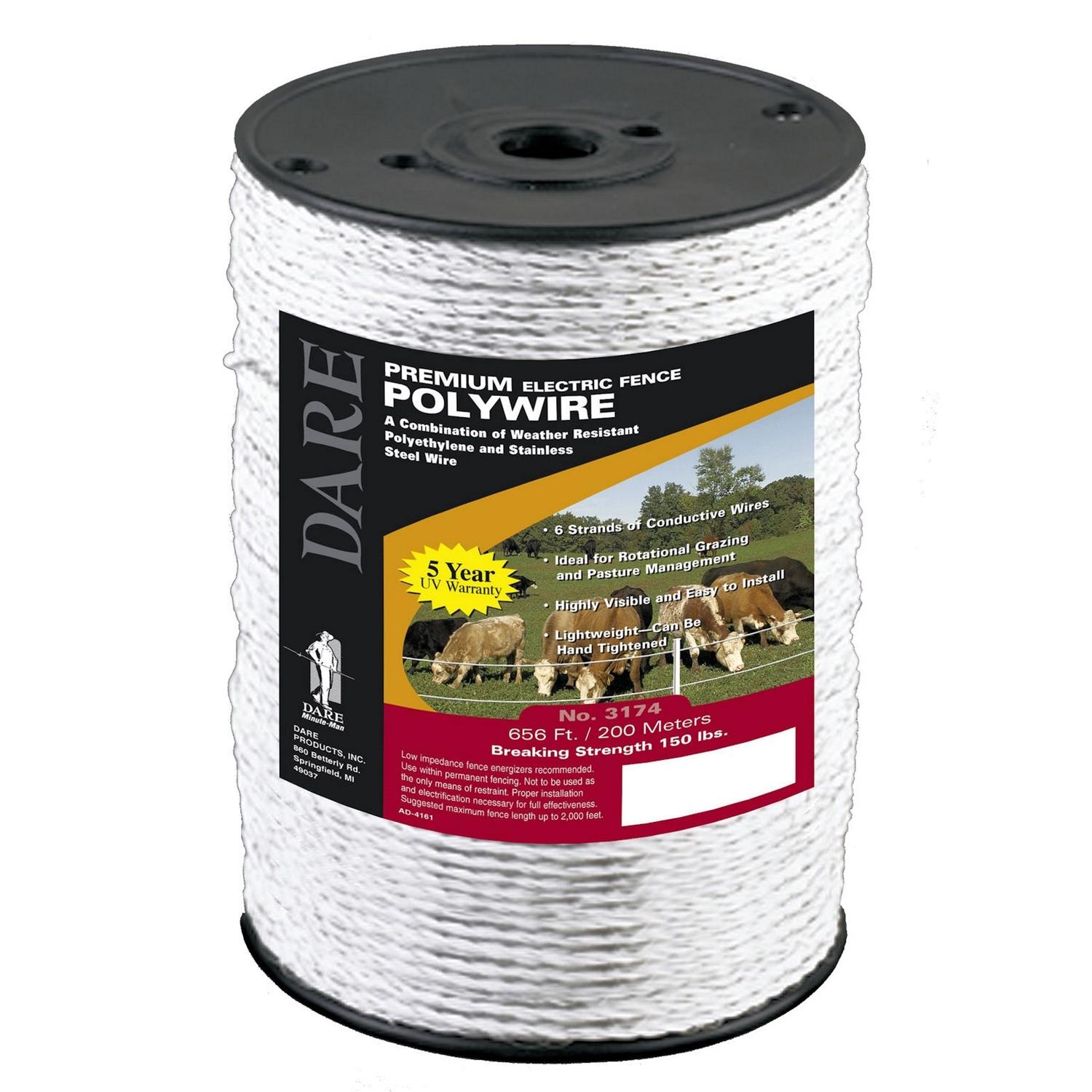Dare Portable Electric Fence Wire 656 White Dare Portable Electric Fence Wire 656 White