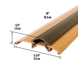M-D BUILDING PRODUCTS 0.75 in. H X 3.75 in. W X 36 in. L Aluminum/Vinyl Deluxe Low Threshold Oak