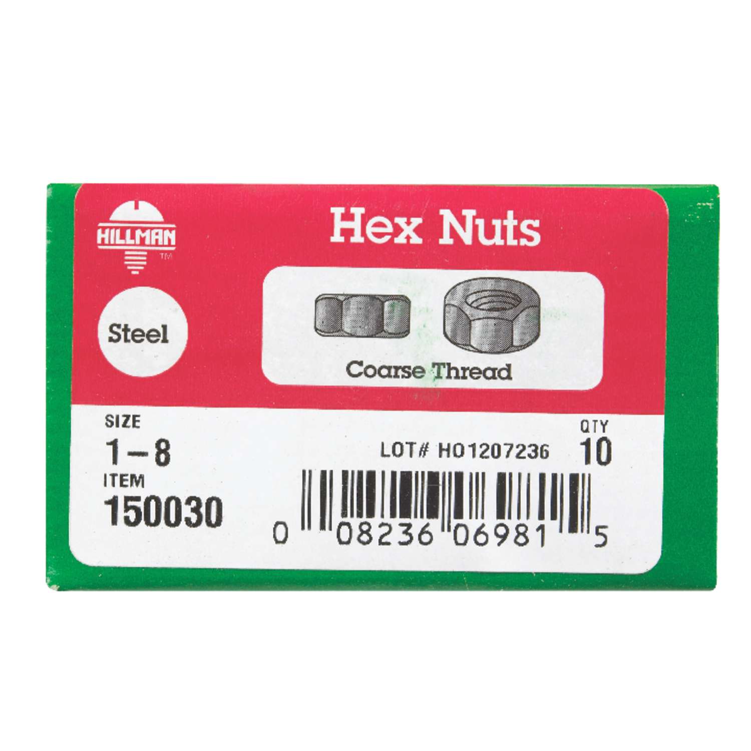 Hillman 1/2-in x 13 Galvanized Steel Hex Nut in the Hex Nuts department at