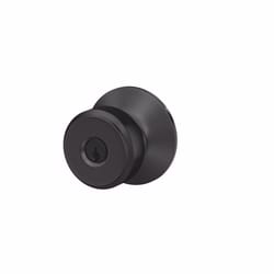 Schlage Bowery Matte Black Entry Door Knob 1.75 in.