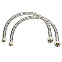 Homewerks 3/8 in. Compression X 1/2 in. D FIP 20 in. Braided Stainless Steel Supply Line