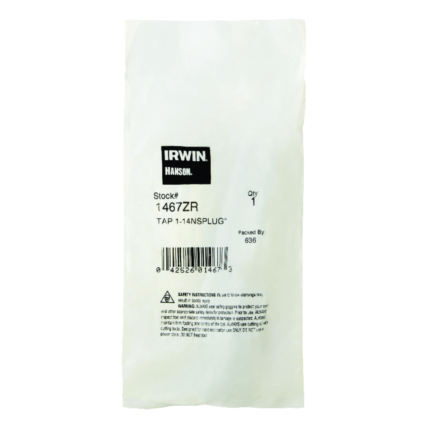 Irwin Hanson High Carbon Steel SAE Fraction Tap 1 in. 1 pc