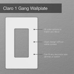 Lutron Claro White 1 gang Plastic Wall Plate 1 pk