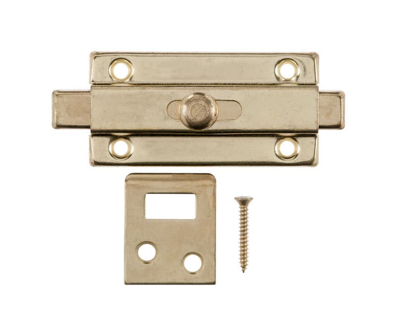 Ace Bright Brass Brass Slide Bolt - 01-3085-120 - Door Hardware  sku 01-3085-120