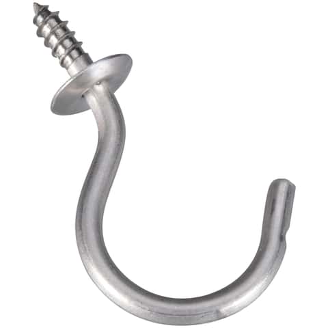 National Hardware 1.5 in. L Silver Stainless Steel Cup Hook 15 lb. cap. 2  pk - Ace Hardware