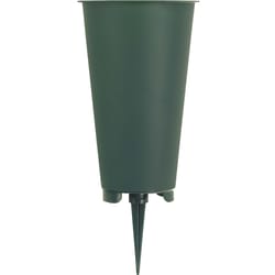 Novelty 6.6 in. H X 4 in. W X 4 in. D Green Plastic Cemetery Vase