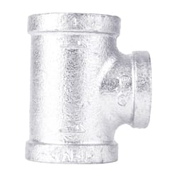 STZ Industries 1 in. FIP each X 1 in. D FIP 3/4 in. D FIP Galvanized Malleable Iron Reducing Tee