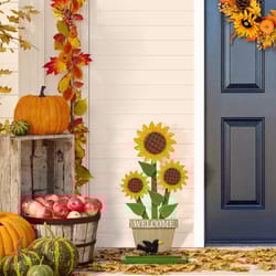 Glitzhome 29 in. Sunflowers Porch Sign
