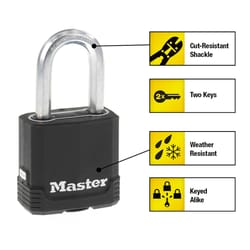 Master Lock Magnum 1-7/8 in. H X 1-3/16 in. W X 1-3/4 in. L Steel Ball Bearing Outdoor Padlock