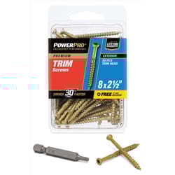 HILLMAN Power Pro No. 8 X 2-1/2 in. L Star Coarse Trim Screws 50 pk