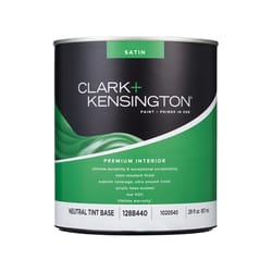 Clark+Kensington Satin Tint Base Neutral Base Premium Paint Interior 1 qt