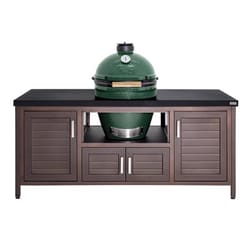 Big Green Egg 18.25 in. Large EGG Package with 72" Modern Farmhouse Table Charcoal Kamado Grill and