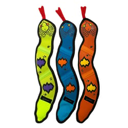 Hyper Pet Firehose Friends Assorted Canvas Snake Squeak Dog Toy 1 pk