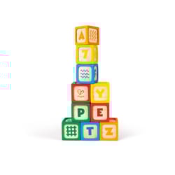 Hape Grip n Stack Silicone and Wood Blocks Multicolored 10 pc