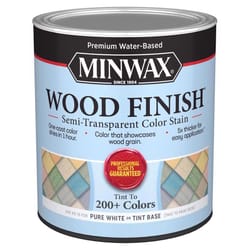 Minwax Wood Finish Water-Based Semi-Transparent Pure White Tint Base Water-Based Wood Stain 1 qt