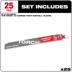 Milwaukee Torch 9 in. Bi-Metal Blade Set 8 TPI 25 pc