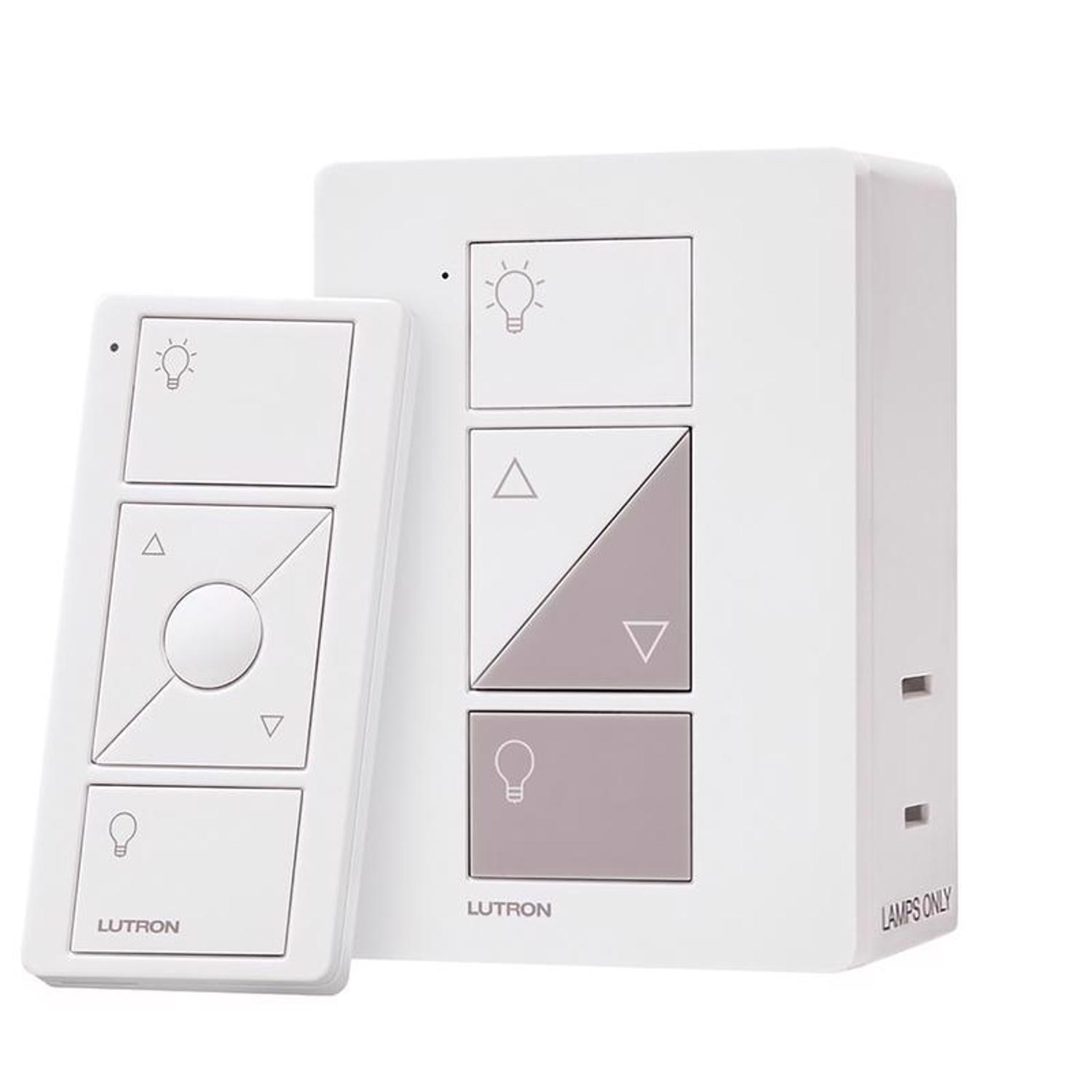 Photos - Socket Lutron Caseta White 100 W Plug-In Smart-Enabled Dimmer Switch w/Remote Control 1 pk P-PKG1P-WH-R 