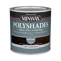 Minwax PolyShades Semi-Transparent Gloss Classic Black Stain/Polyurethane Finish 1/2 pt