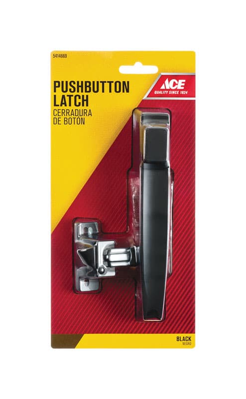 Ace Black Steel Push Button Latch 1 pk - 01-3815-307 - Locks and Keys  sku 01-3815-307
