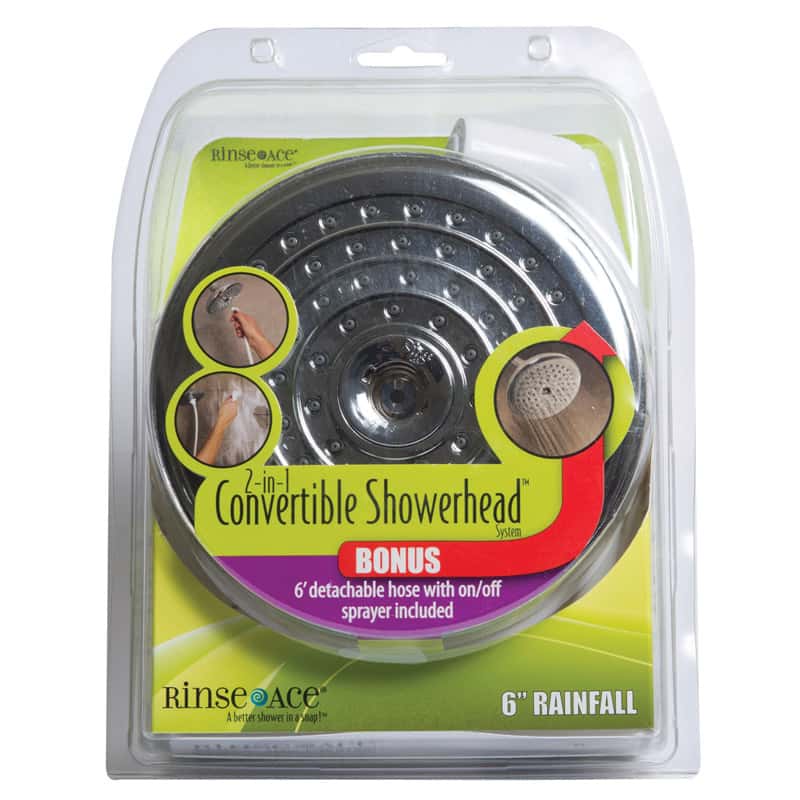 Rinse Ace 2in1 Polished ABS 1 settings Convertible Showerhead 2.5 gpm