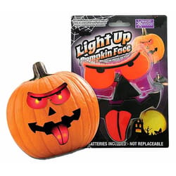 Magic Seasons 7.5 in. Prelit Press On Pumpkin Face Halloween Decor