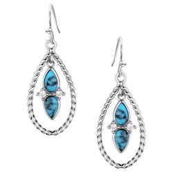 Montana Silversmiths Women's Moonlit Ocean Silver/Turquoise Earrings One Size Fits Most