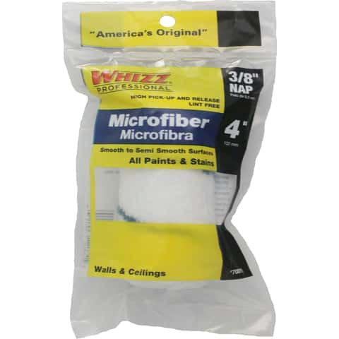 Whizz Microfiber 4 in. W X 3/8 in. Jumbo Mini Paint Roller Cover 1 pk