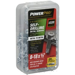 Power Pro No. 8 X .5 in. L Star Hex Washer Head Sheet Metal Screws 210