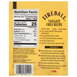 Fireball Sweat Heat Chili Whiskey Seasoning 1.25 oz Pouch