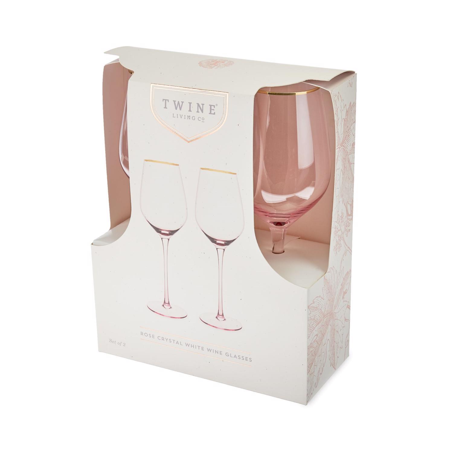 TWINE 14 oz Rose Gold Crystal Wine Glass Set Sansujyuku sansujyuku.com