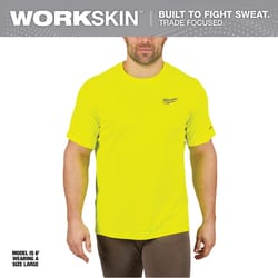Milwaukee Workskin XXL Short Sleeve Unisex Crew Neck Yellow Shirt