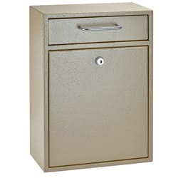 Mail Boss Olympus Modern Galvanized Steel Wall Mount Tan Drop Box