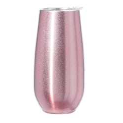 OGGI Thermo 6 oz Pink Sparkle BPA Free Double Wall Vacuum Insulated Flute