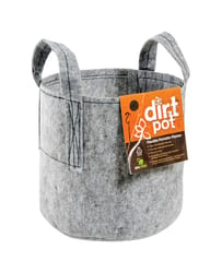 Hydrofarm Dirt Pot 10-1/4 in. H X 11 in. D Fabric Planter Gray