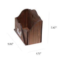 Elegant Designs 7.87 in. H X 4.72 in. W X 9.84 in. D Desktop Letter Holder Storage Box Brown