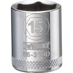 DeWalt 15 mm X 3/8 in. drive Metric 6 Point Socket 1 pc