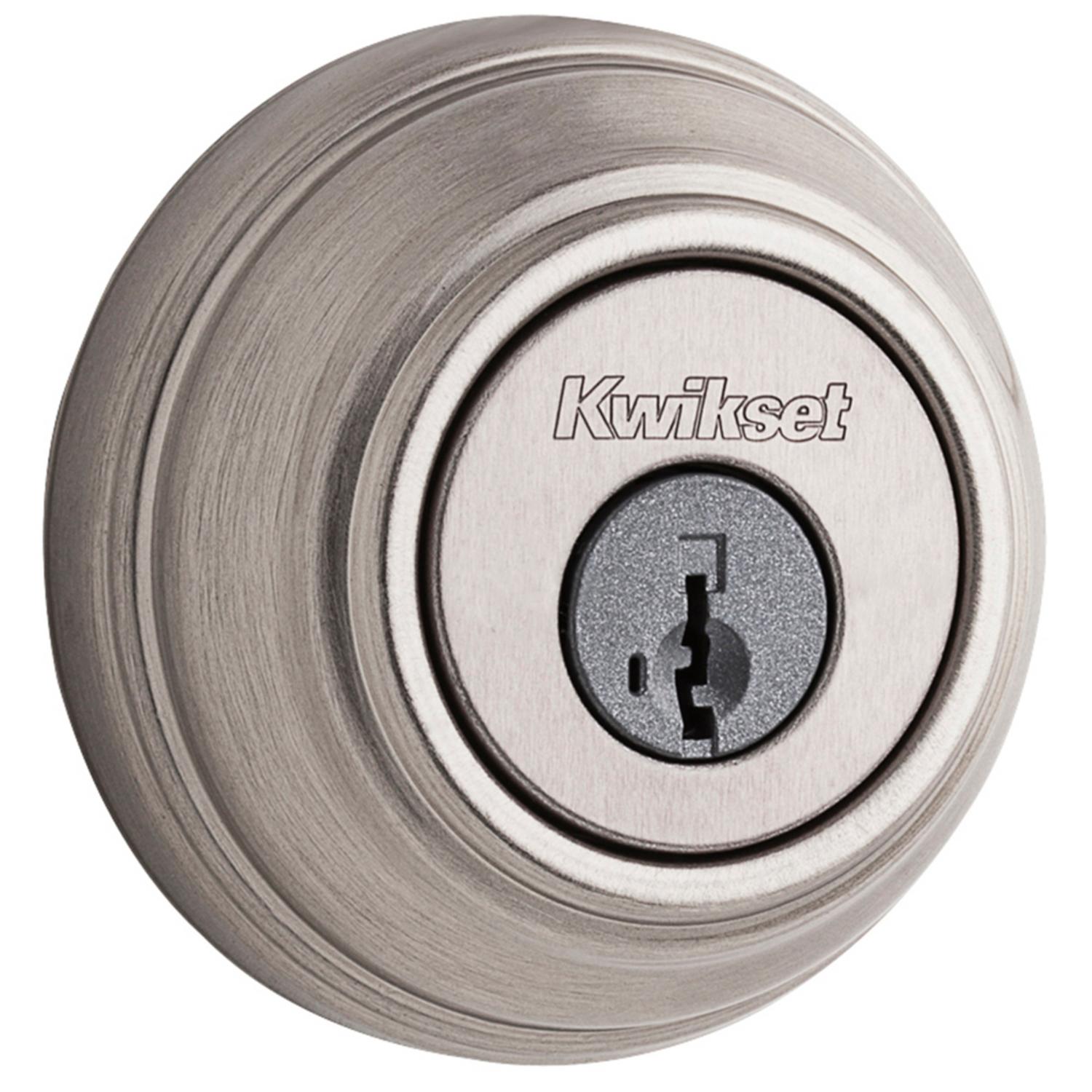 Kwikset Satin Nickel Metal Deadbolt