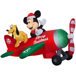 Gemmy Animated Christmas Inflatable Mickey Mouse and Pluto in Airplane 54 in. Inflatable