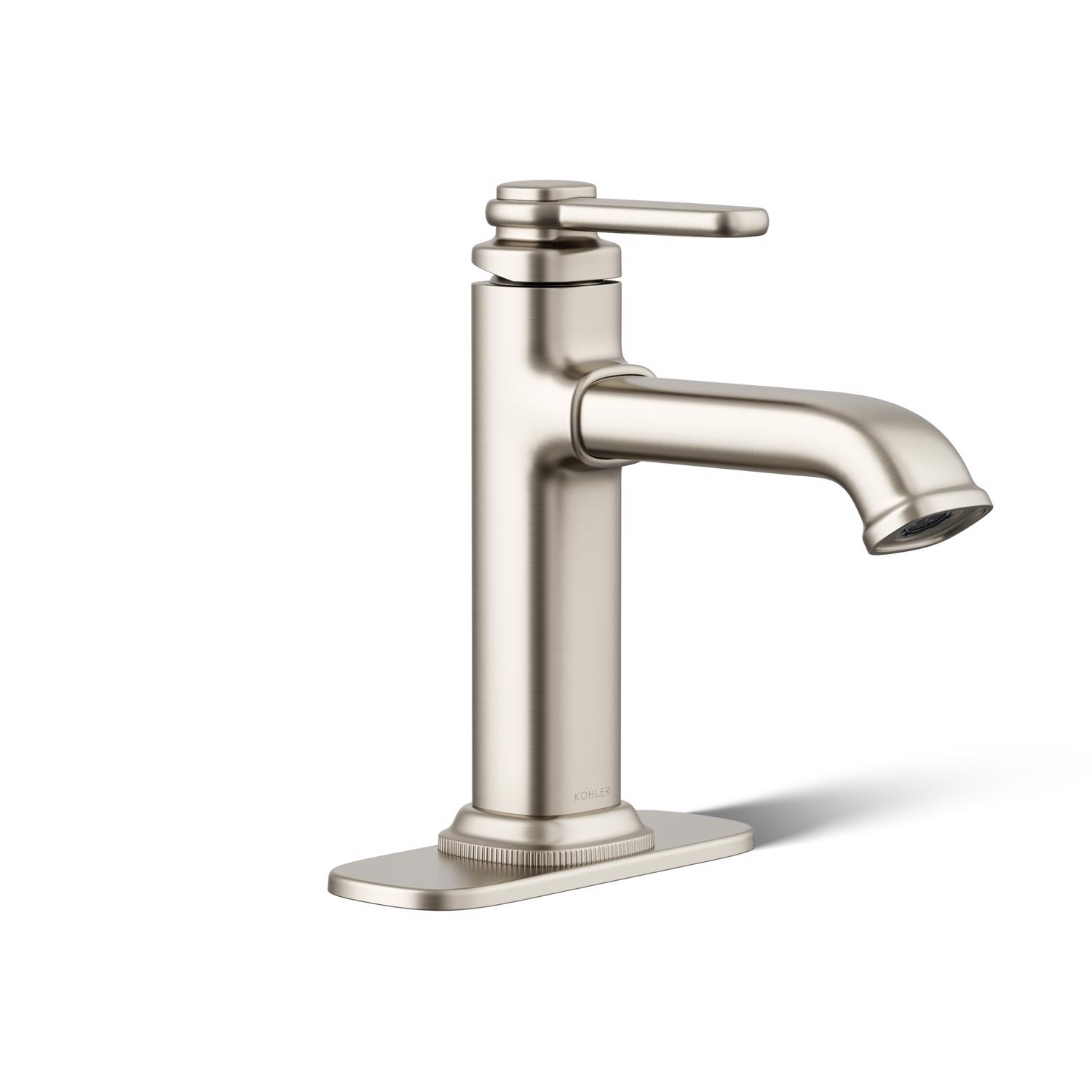 Kohler Envelu Brushed Nickel Modern Single-Handle Bathroom Sink Faucet 4 in.