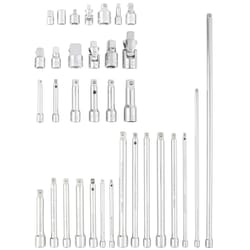 Craftsman 1/4, 3/8 and 1/2 in. drive Metric and SAE Socket Accessory Set 34 pc