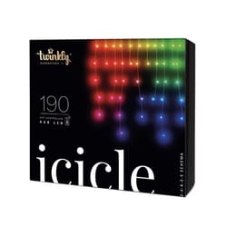 Holiday Bright Lights Twinkly LED Mini Multicolored/Warm White 190 ct Icicle Christmas Lights