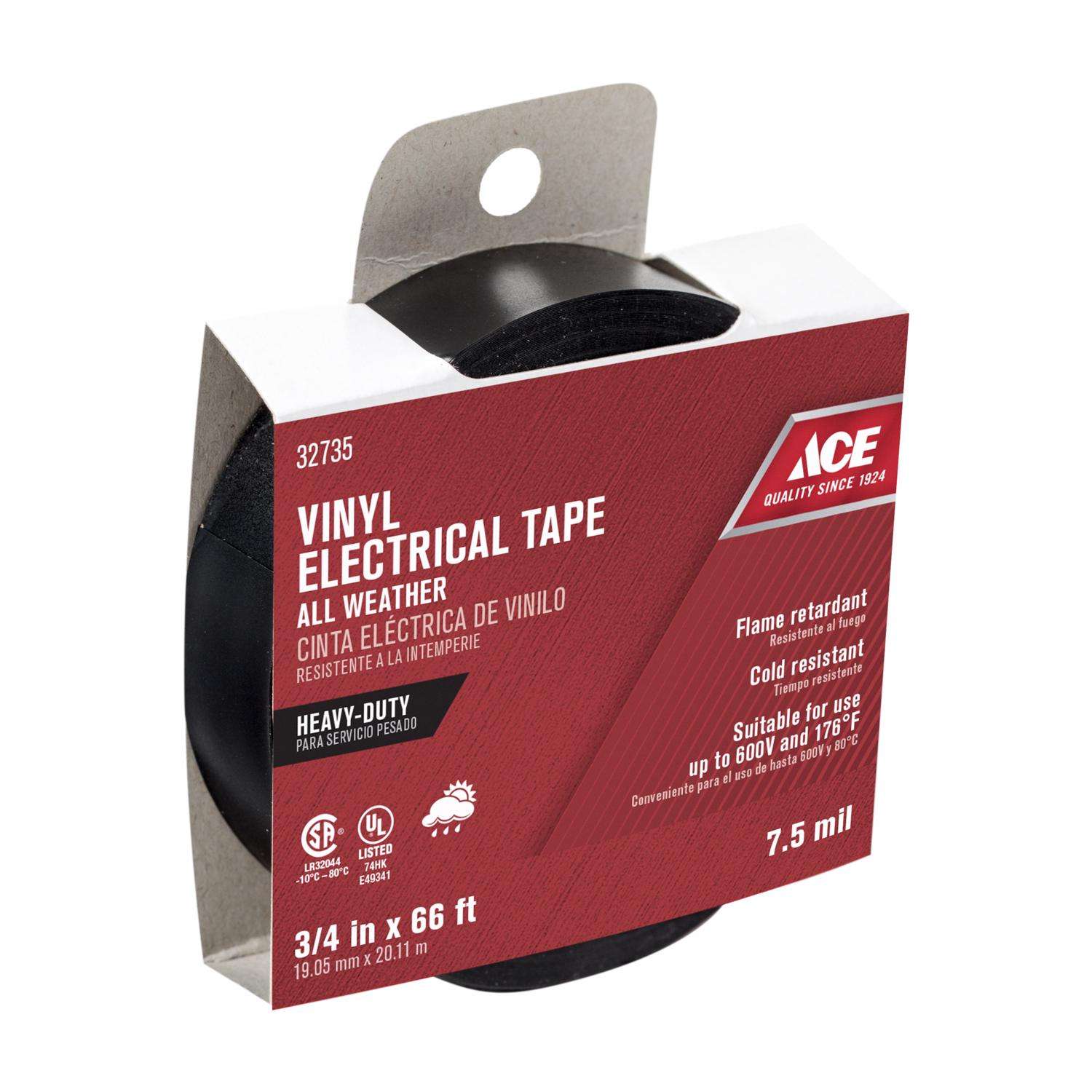 Ace 3/4 in. W X 66 ft. L Black Vinyl Electrical Tape Ace Hardware