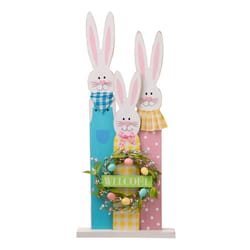 Glitzhome Easter Standing Decor Floral/Wood 1 pc