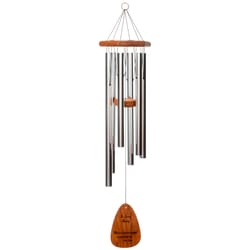 Wind River In Loving Memory Silver Aluminum/Wood 35 in. Wind Chime