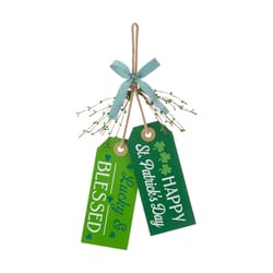 Glitzhome Happy St. Patrick's Day Hanging Decor Burlap/Plastic/Polyester/Solid Wood 1 pc